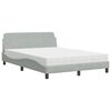 vidaXL Posteľ s matracom Dover bledosiv&yacute; 140x190 cm zamat
