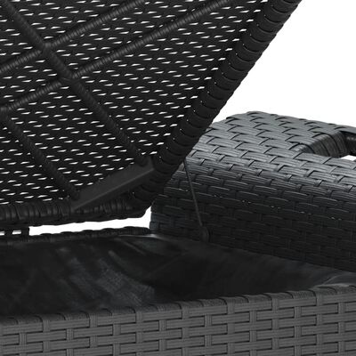 vidaXL Záhradná lavička s vankúšmi čierna 116x46x57 cm polyratan