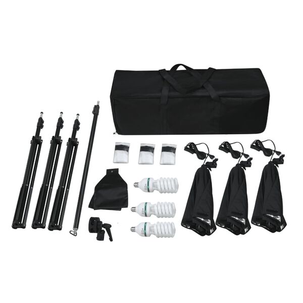 vidaXL Sada do foto&scaron;t&uacute;dia so softbox svetlami a pozad&iacute;m