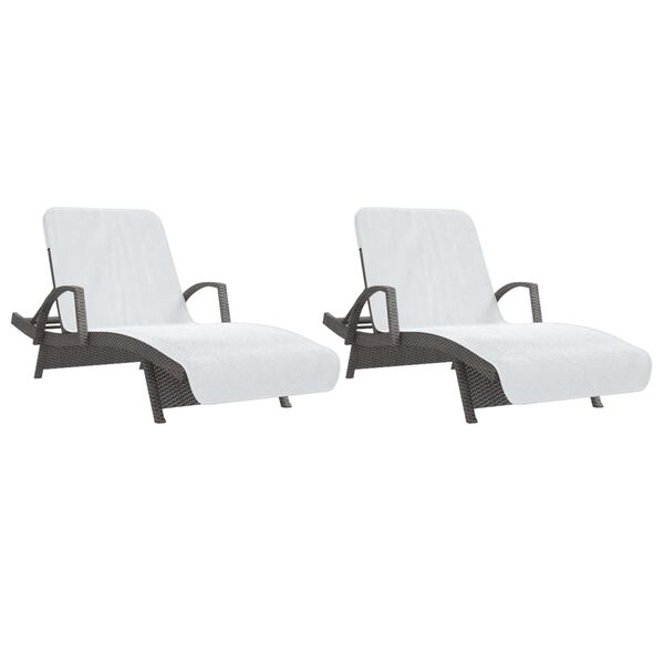 vidaXL Plážové uteráky 2 ks biele 75x200 cm látka 400 GSM