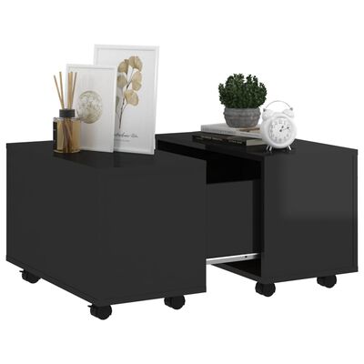 vidaXL Konferenčný stolík lesklý čierny 60x60x38 cm drevotrieska