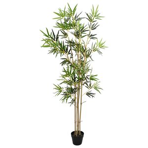 vidaXL Umel&yacute; bambusov&yacute; strom Zelen&aacute; 75,5 x 18 x 175 cm L&aacute;tka a bambus