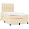 vidaXL Boxspring posteľ s matracom kr&eacute;mov&yacute; 120x200 cm l&aacute;tka