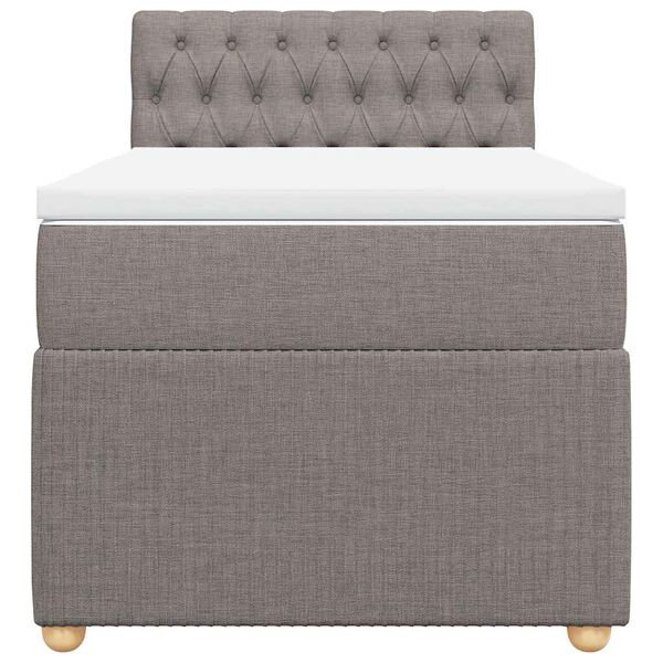 vidaXL Posteľn&yacute; r&aacute;m boxspring s matracom sivohned&yacute; 90x190 cm l&aacute;tka