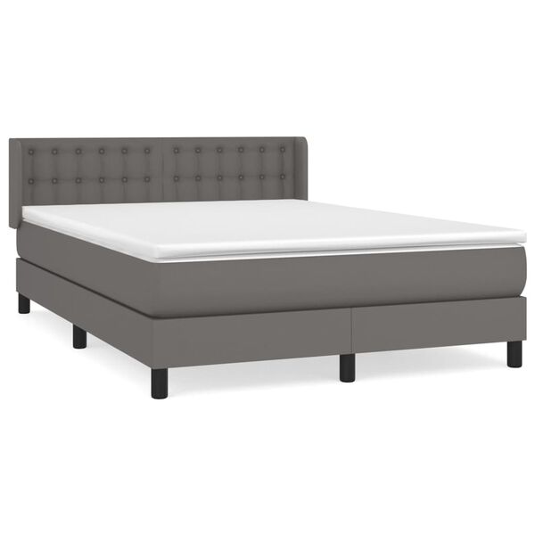 vidaXL Boxspring posteľ s matracom siv&aacute; 140x200 cm umel&aacute; koža