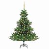 vidaXL Umel&yacute; vianočn&yacute; stromček jedľa Nordmann LED a gule zelen&yacute; 180 cm