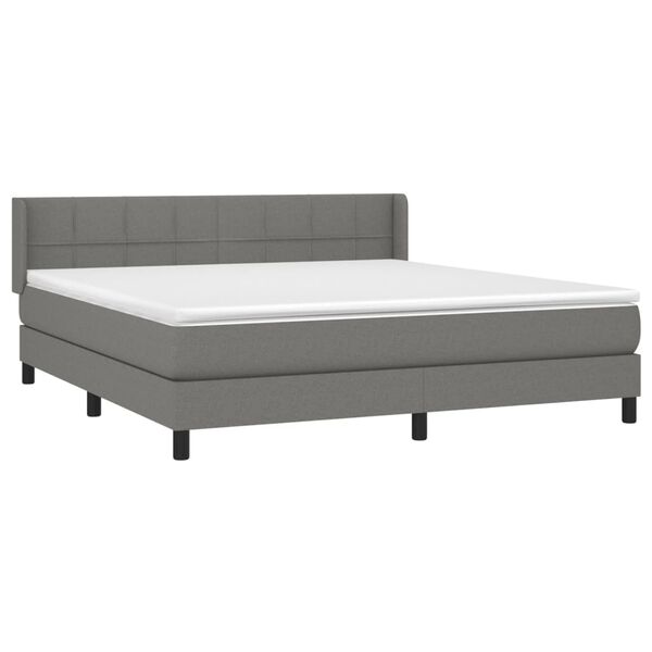 vidaXL Boxspring posteľ s matracom tmavosiv&aacute; 160x200 cm l&aacute;tka