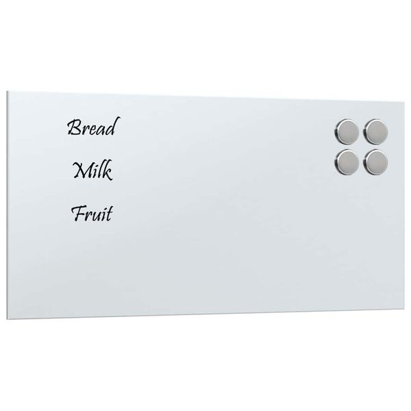 vidaXL N&aacute;stenn&aacute; magnetick&aacute; tabuľa biela 40x20 cm tvrden&eacute; sklo