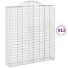 vidaXL Obl&uacute;kov&yacute; gabionov&yacute; k&ocirc;&scaron; 13ks 200x50x220/240cm pozinkovan&eacute; železo