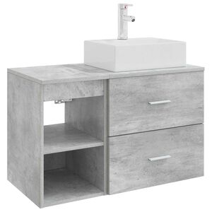 vidaXL Sada k&uacute;peľňov&eacute;ho n&aacute;bytku 2 pcs Bet&oacute;novo siv&aacute; Kompozitn&eacute; drevo