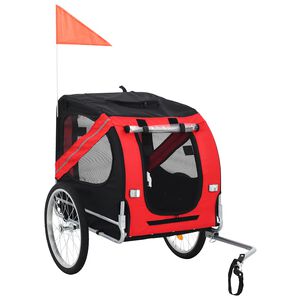 vidaXL Voz&iacute;k za bicykel pre psa, červeno čierny