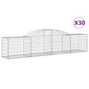 vidaXL Obl&uacute;kov&yacute; gabionov&yacute; k&ocirc;&scaron; 30 ks 300x50x60/80 cm pozinkovan&eacute; železo