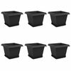 vidaXL Kvetin&aacute;če 6 pcs Čierna 28,5 x 28,5 x 22 cm Plast
