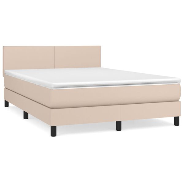 vidaXL Boxspring posteľ s matracom kapuč&iacute;nov&aacute; 140x200 cm umel&aacute; koža
