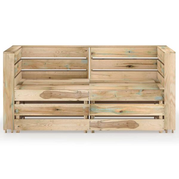 vidaXL 2-miestna z&aacute;hradn&aacute; pohovka, zelen&aacute;, impregnovan&aacute; borovica