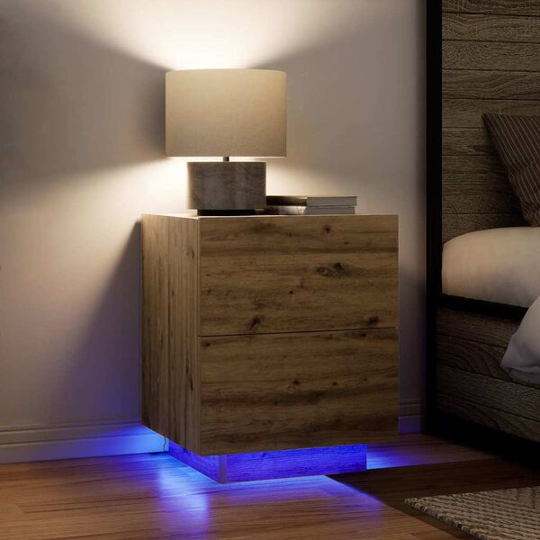 vidaXL Nočn&yacute; stol&iacute;k Remeseln&yacute; dub 45 x 40 x 55 cm Kompozitn&eacute; drevo