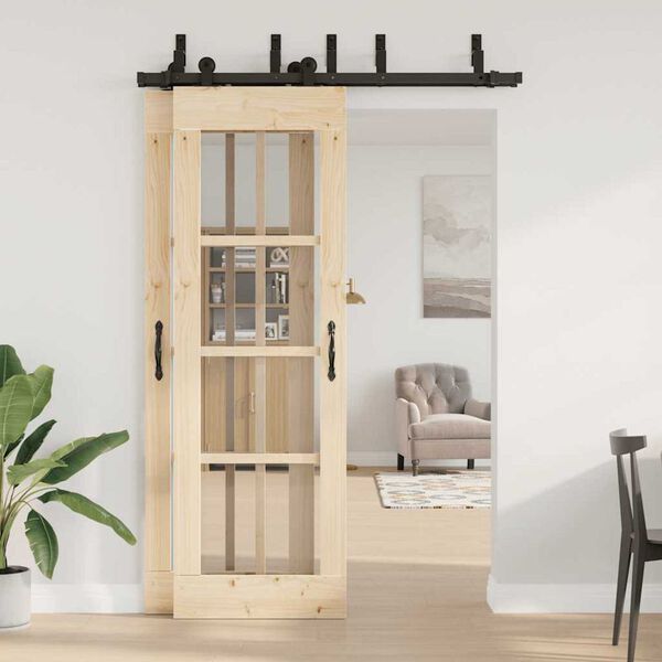 vidaXL Kovanie na posuvné dvere čierne 152,5 cm oceľové