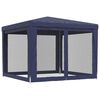 vidaXL Párty stan so 4 sieťkovanými bočnými stenami modrý 3x3 m HDPE