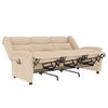 vidaXL 3-miestne sklápacie masážne kreslo, krémové, látka