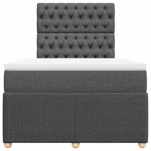 vidaXL Boxspring posteľ s matracom, tmavosiv&aacute; 120x190 cm, l&aacute;tka