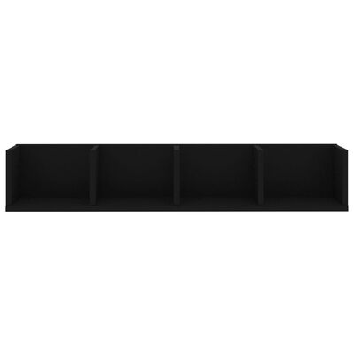 vidaXL Nástenná polica na CD, čierna 100x18x18 cm, kompozitné drevo