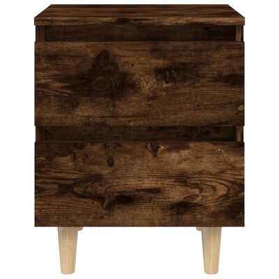 vidaXL Nočný stolík s drevenými nohami tmavý dub 40x35x50 cm