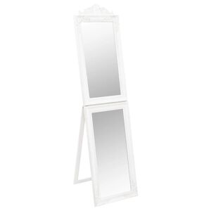 vidaXL Voľne stojace zrkadlo biele 40x160 cm