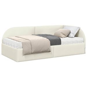 vidaXL Rohov&yacute; r&aacute;m postele s matracom 2 ks Kr&eacute;mov&aacute; 80 x 200 cm Zamat
