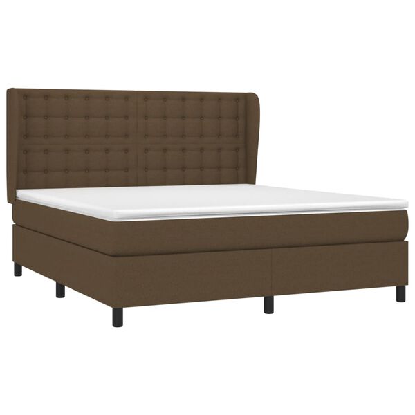 vidaXL Boxspring posteľ s matracom tmavohned&aacute; 180x200 cm l&aacute;tka