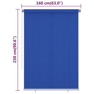 vidaXL Vonkajšia zatemňovacia roleta 160x230 cm modrá HDPE