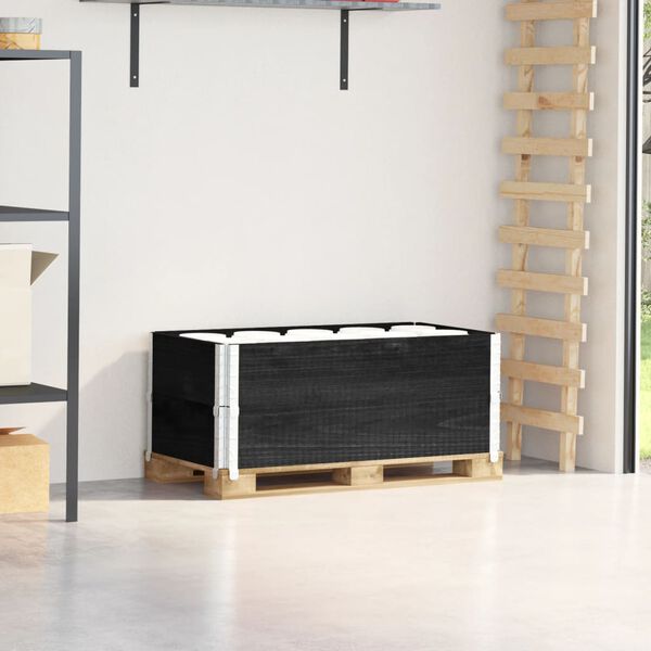 vidaXL Paletové ohrádky 2 ks čierne 100x50 cm borovicový masív