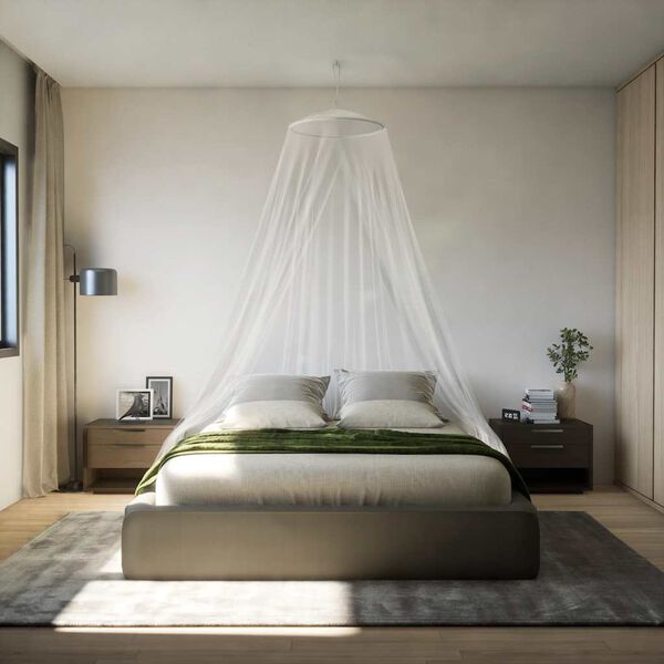 vidaXL Moskyti&eacute;ra na posteľ 220 sieťovina biela 56x56x220 cm