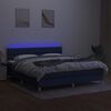vidaXL Posteľ boxsping s matracom a LED modr&aacute; 180x200 cm l&aacute;tka