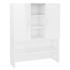 vidaXL Skrinka na pr&aacute;čku leskl&aacute; biela 70,5x25,5x90 cm
