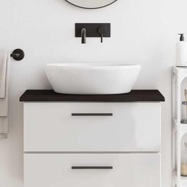 vidaXL K&uacute;peľňov&aacute; doska tmavohned&aacute; 80x40x2 cm o&scaron;etren&yacute; mas&iacute;v