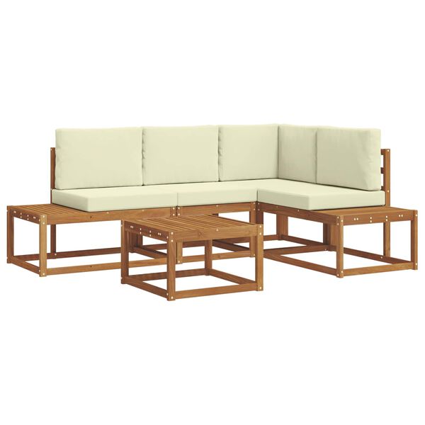 vidaXL Z&aacute;hradn&aacute; s&uacute;prava gaučov s vank&uacute;&scaron;om 5 Kus Pr&iacute;rodn&aacute; a kr&eacute;mov&aacute;