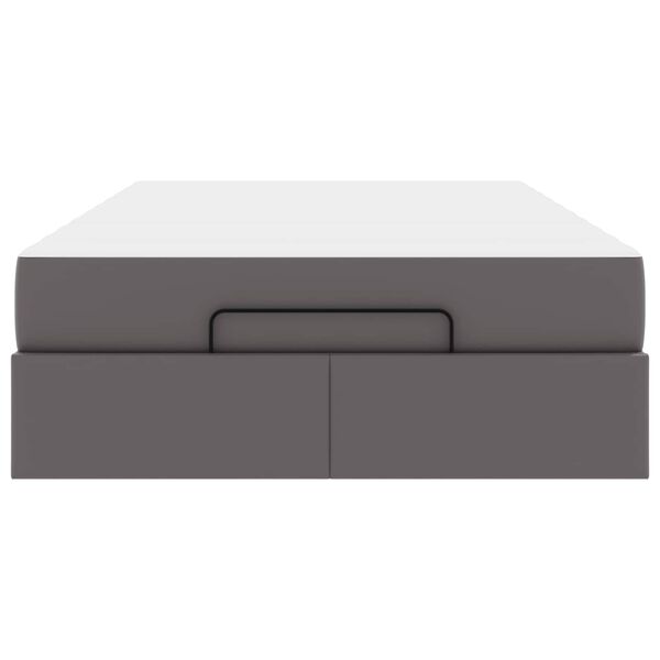 vidaXL Rám postele s matracmi Sivá 120 x 190 cm Umelá koža
