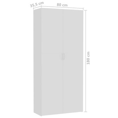 vidaXL Úložná skrinka biela 80x35,5x180 cm drevotrieska