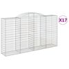 vidaXL Obl&uacute;kov&eacute; gabi&oacute;nov&eacute; ko&scaron;e 17 ks 300x50x160/180cm pozink. železo