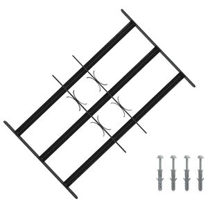 vidaXL Zabezpečovacia mriežka na okn&aacute; s 3 priečkami 3 pcs 43-74 cm