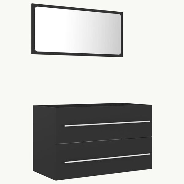 vidaXL 2-dielna s&uacute;prava k&uacute;peľňov&eacute;ho n&aacute;bytku siv&aacute; drevotrieska