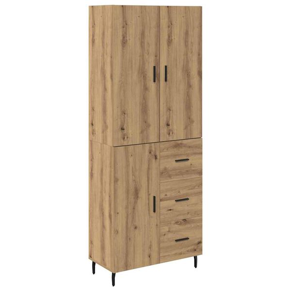 vidaXL Highboard so z&aacute;suvkou 2 pcs Remeseln&yacute; dub Kompozitn&eacute; drevo