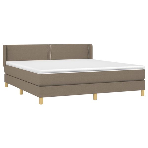 vidaXL Posteľn&yacute; r&aacute;m boxspring s matracom sivohned 180x200 cm l&aacute;tka