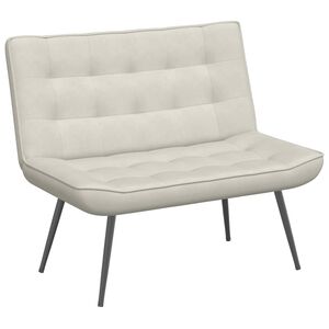 vidaXL Lavička krémová 110x74x84 cm zamat