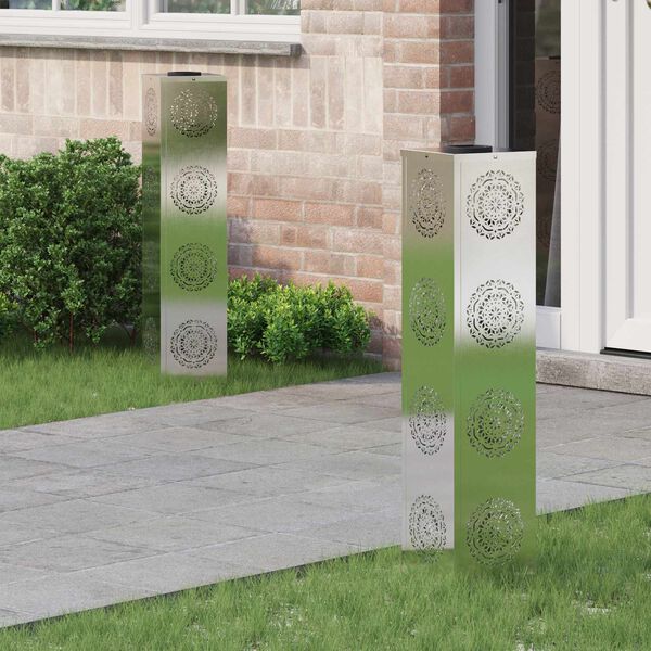 vidaXL Sol&aacute;rne LED svetlo na chodn&iacute;k 2 pcs Strieborn&aacute; Nerezov&aacute; oceľ