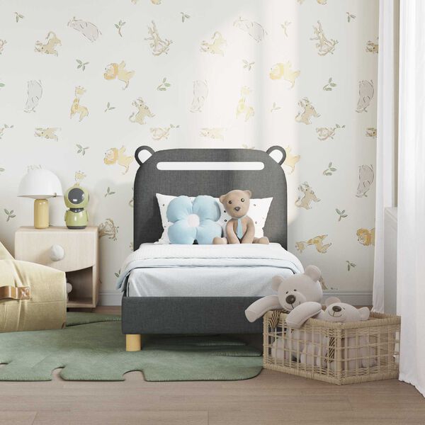 vidaXL R&aacute;m detskej postele s čelom Tmavo &scaron;ed&aacute; 70 x 140 cm l&aacute;tka