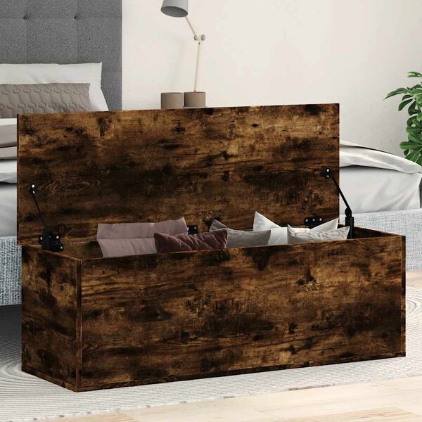 vidaXL &Uacute;ložn&yacute; box dymov&yacute; dub 102x35x35 cm kompozitn&eacute; drevo