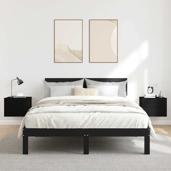 vidaXL Nočn&eacute; stol&iacute;ky 2 ks, čierne 40x30x30 cm, kompozitn&eacute; drevo