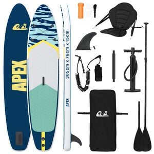 vidaXL SUP doska so sedadlom 2-in-1 APEX 305 x 76 x 15 cm Modr&aacute; pre