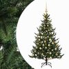 vidaXL Umel&yacute; vianočn&yacute; stromček s vianočn&yacute;mi guľami 120 cm 150 LED